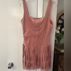 Elegant Pink Fringe Dress